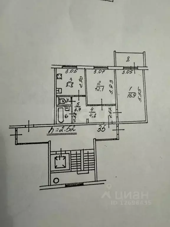 2-к кв. Московская область, Балашиха Дзержинского мкр, 37 (51.7 м) - Фото 1