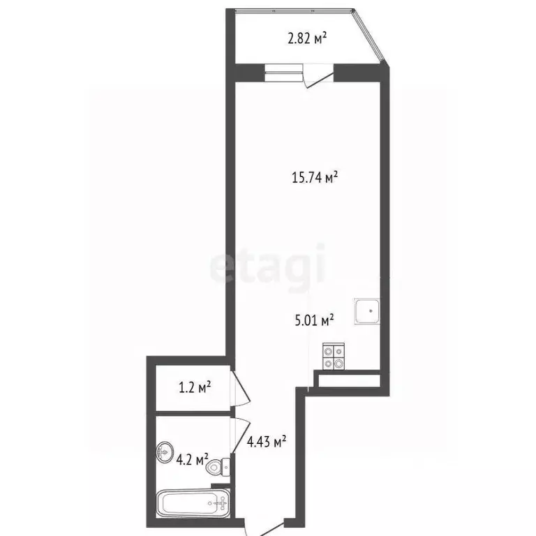 Студия Севастополь ул. Александра Маринеско, 1Бк3 (31.3 м) - Фото 2