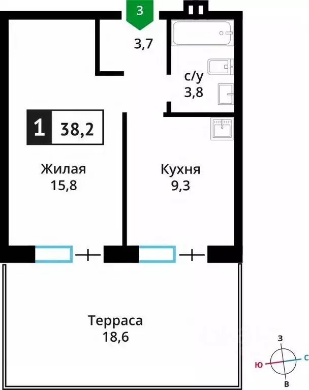 1-к кв. Московская область, Красногорск городской округ, д. Аристово ... - Фото 0