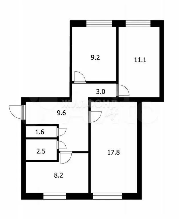 3-к. квартира, 63 м, 1/3 эт. - Фото 0