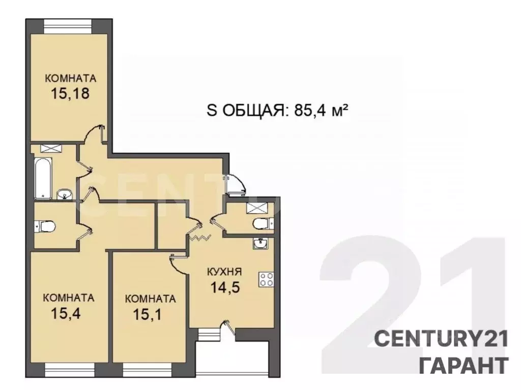3-к кв. Ленинградская область, Ломоносовский район, Аннинское ... - Фото 2