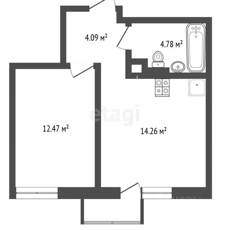 1-к кв. Ростовская область, Ростов-на-Дону ул. Нансена, 109/2 (37.5 м) - Фото 1