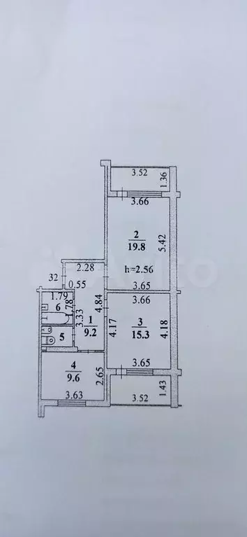 2-к. квартира, 59,1 м, 9/15 эт. - Фото 0