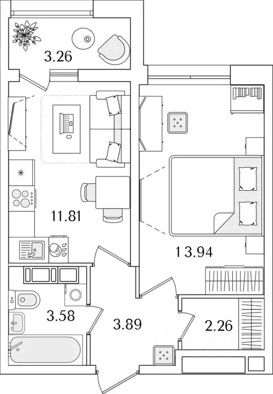 1-к кв. Санкт-Петербург Полюстрово тер.,  (37.11 м) - Фото 0