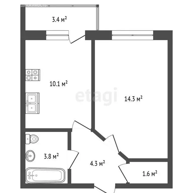 1-комнатная квартира: Орловский муниципальный округ, деревня ... - Фото 1