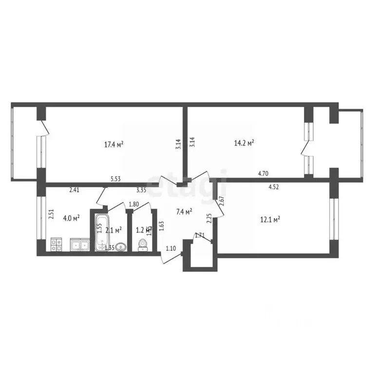 3-к кв. Крым, Красноперекопск 10-й мкр, 3 (60.7 м) - Фото 2