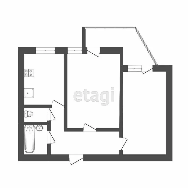 2-комнатная квартира: Тюмень, улица Свободы, 86 (46.5 м) - Фото 1
