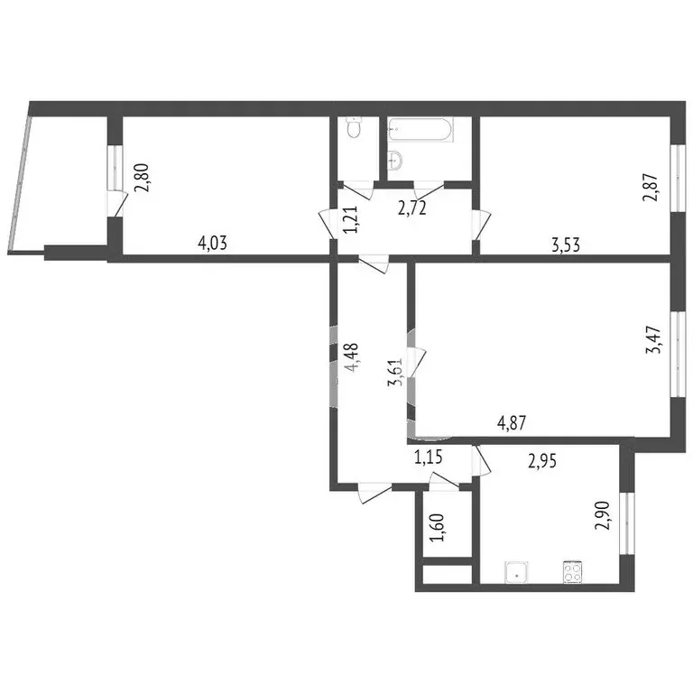 3-комнатная квартира: Тамбов, Мичуринская улица, 203 (63.3 м) - Фото 0