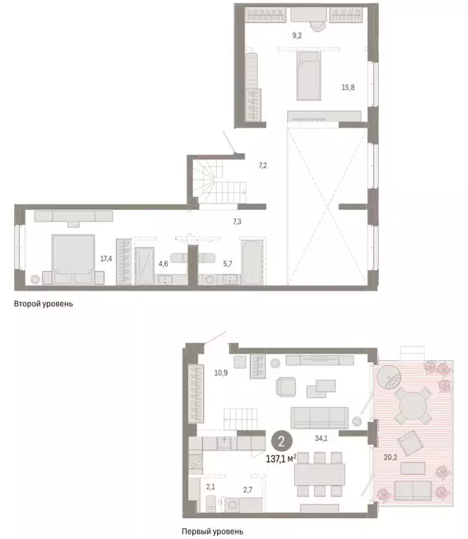 2-комнатная квартира: Тюмень, жилой комплекс На Минской (137.06 м) - Фото 1