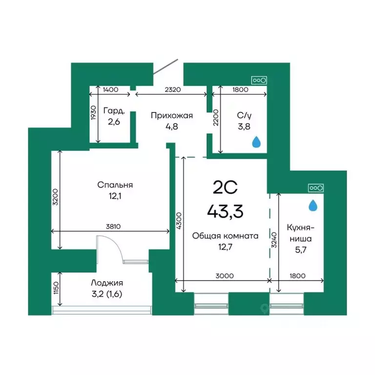 2-к кв. Алтайский край, Барнаул Просторная ул., 390к2 (43.3 м) - Фото 1