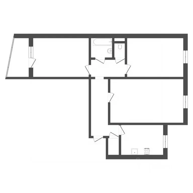 3-к кв. Тюменская область, Тюмень ул. Домостроителей, 10 (66.1 м) - Фото 2