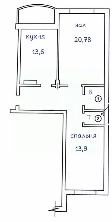 2-к кв. Чувашия, Чебоксары ул. Юрия Гагарина, 39к1 (65.4 м) - Фото 2