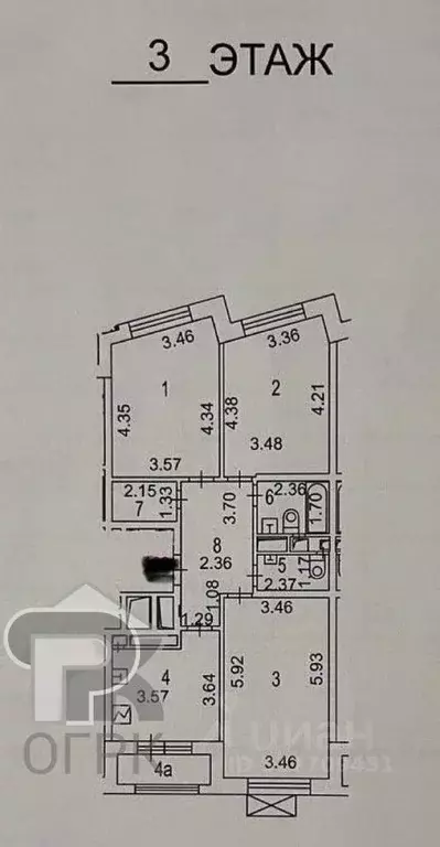 3-к кв. Москва Русаковская ул., 2 (85.5 м) - Фото 0