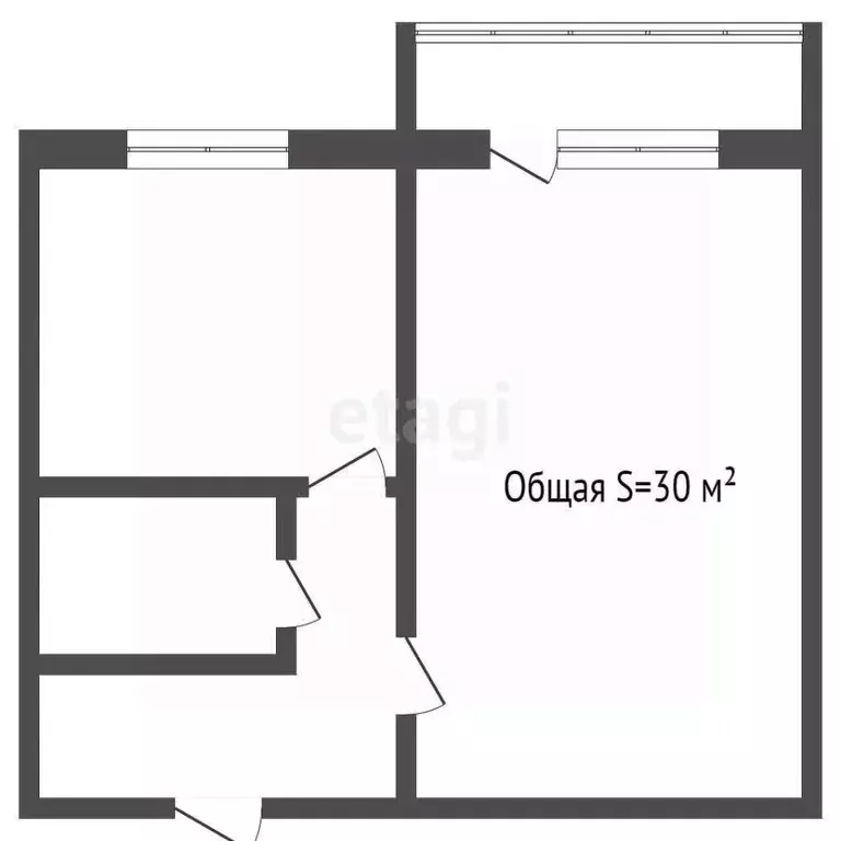1-к кв. Кемеровская область, Междуреченск Весенняя ул., 10 (30.0 м) - Фото 1