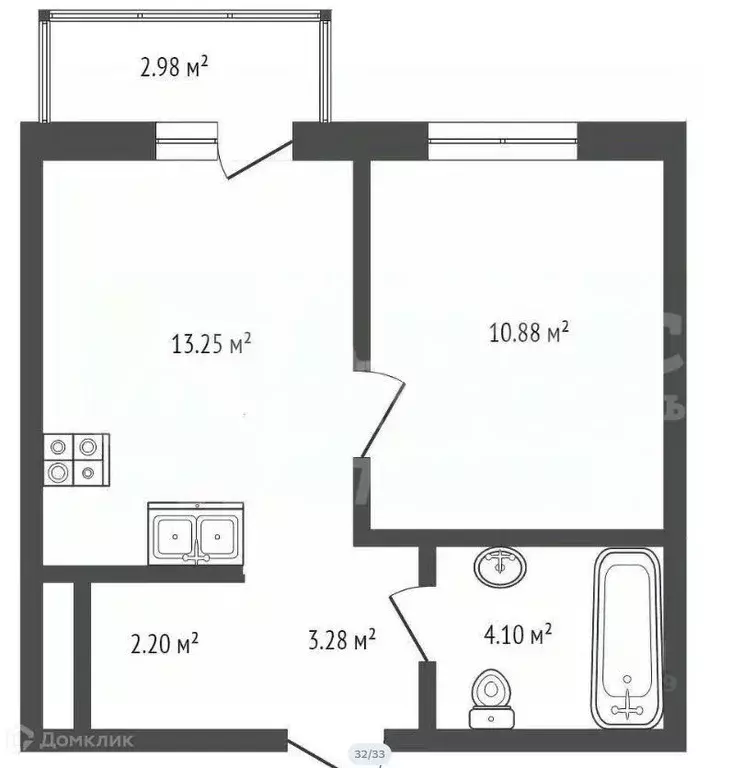 Студия Башкортостан, Нефтекамск Флора СНТ, 420 (38.7 м) - Фото 2