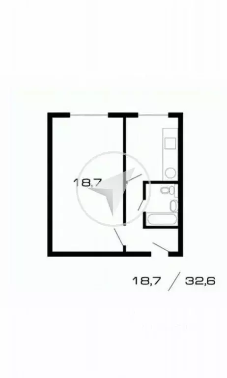1-к кв. Москва ул. Шверника, 5К2 (32.6 м) - Фото 2