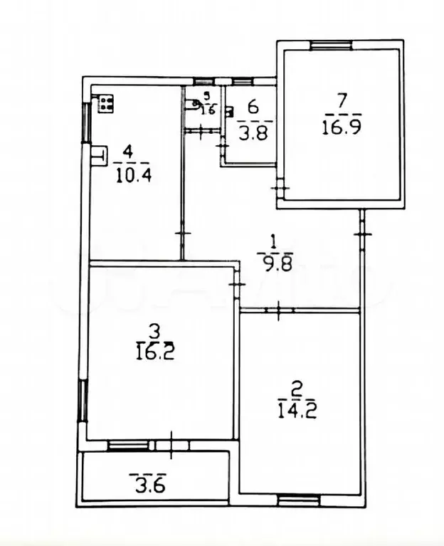 3-к. квартира, 72,9 м, 2/2 эт. - Фото 0