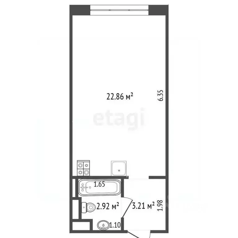Студия Москва Митинская ул., 16 (30.0 м) - Фото 1