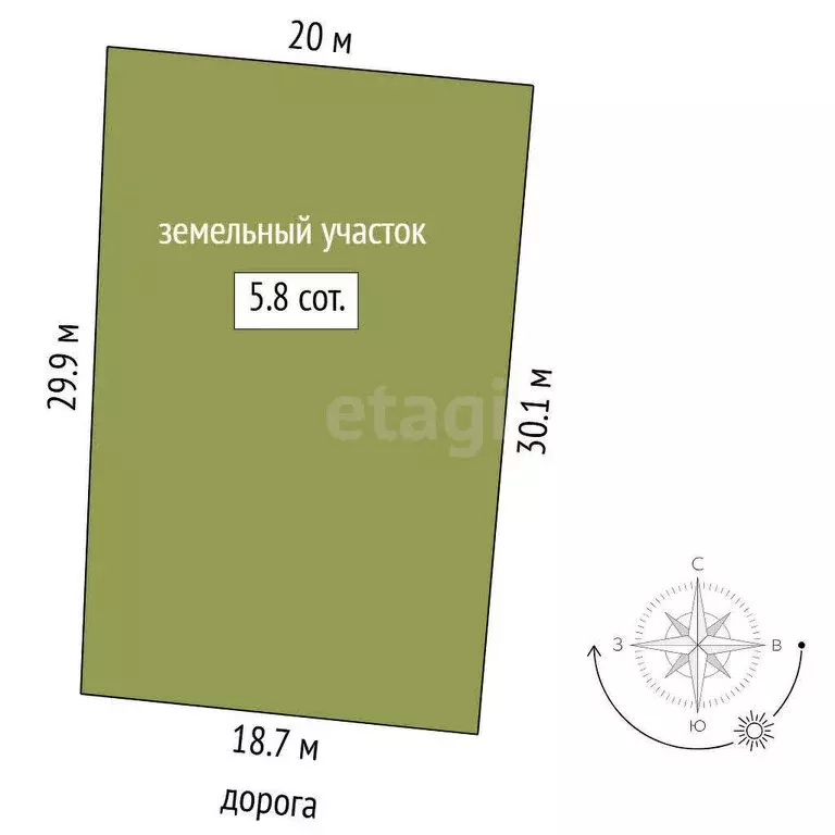 Участок в Тюмень, СНТ Факел, 3-я линия (5.76 м) - Фото 1