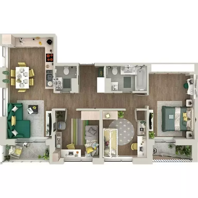 3-комнатная квартира: Тюмень, улица Николая Глебова, 10 (83.1 м) - Фото 1