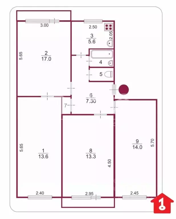 4-к кв. Омская область, Омск Московка мкр, ул. Батумская, 1/1 (75.3 м) - Фото 1