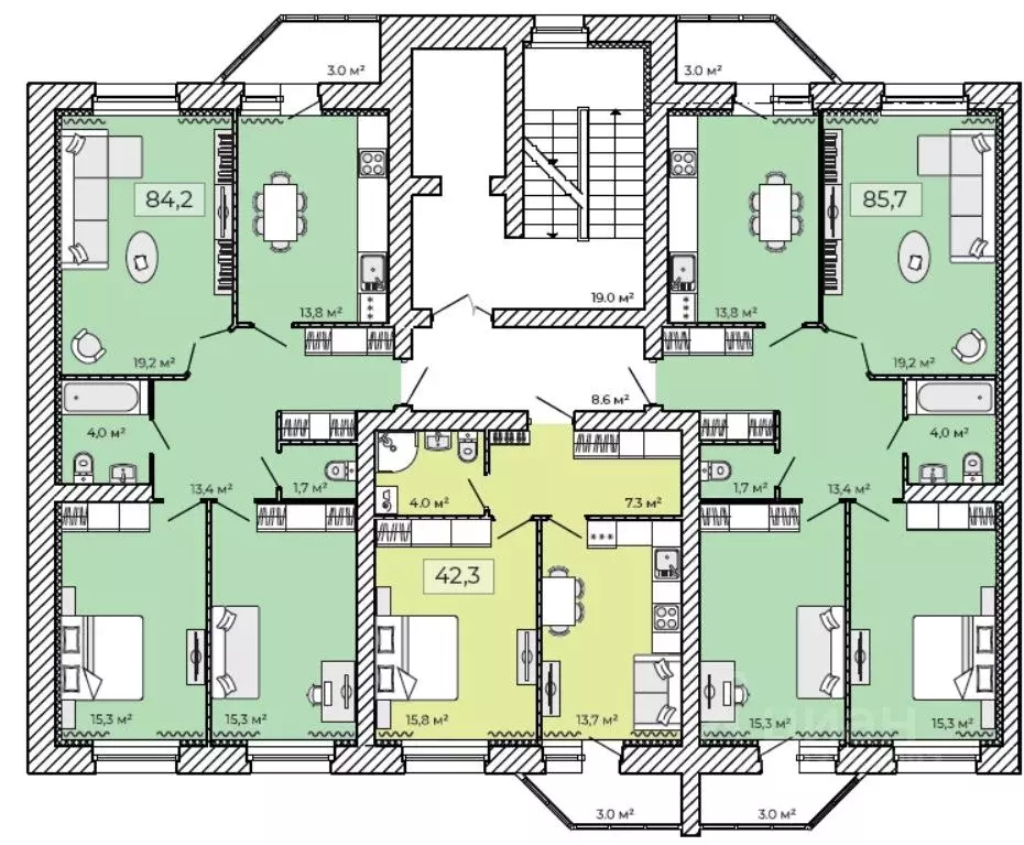 3-к кв. Тамбовская область, Тамбов ул. Имени Павла Строганова, 9Е ... - Фото 0