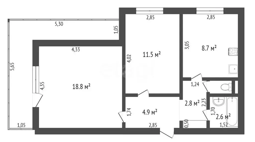 2-комнатная квартира: Черногорск, Советская улица, 90 (49.5 м) - Фото 0