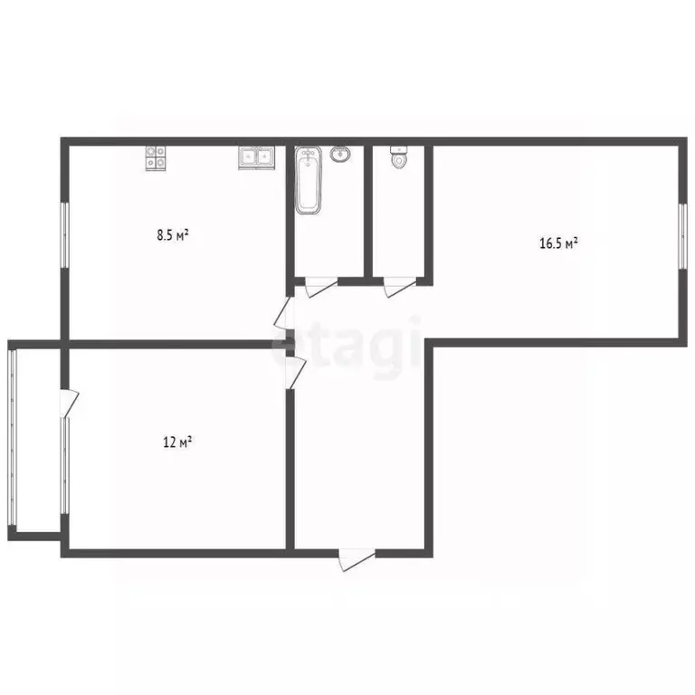 2-к кв. Ленинградская область, Приозерский район, Ромашкинское с/пос, ... - Фото 2