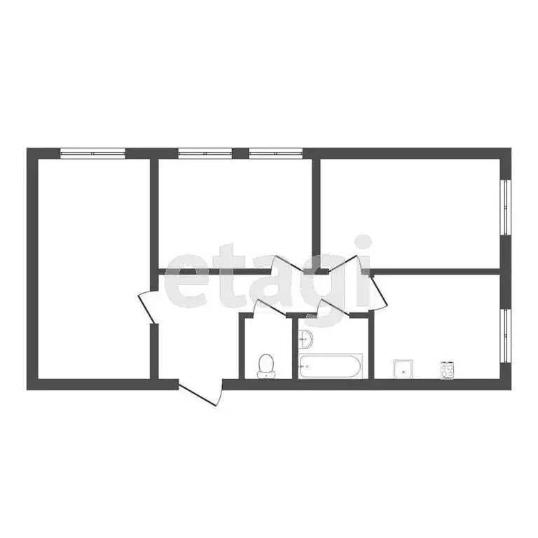 3-комнатная квартира: Новотуринский, 6 (57.9 м) - Фото 1