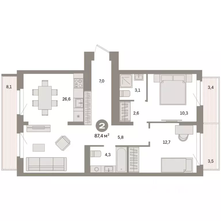 2-к кв. Свердловская область, Екатеринбург Сортировочный жилрайон, ... - Фото 1