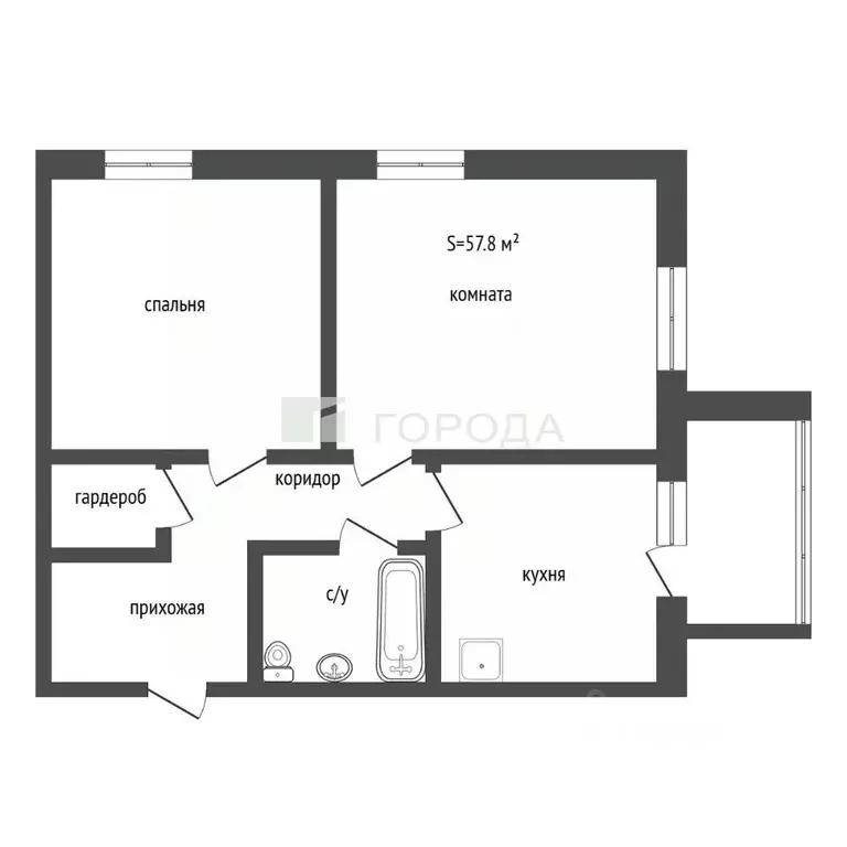 2-к кв. Алтайский край, Барнаул ул. Юрина, 168К (57.8 м) - Фото 2