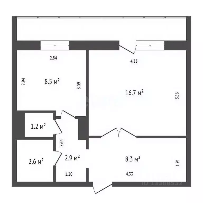 1-к кв. Красноярский край, Красноярск просп. 60 лет Образования СССР, ... - Фото 2