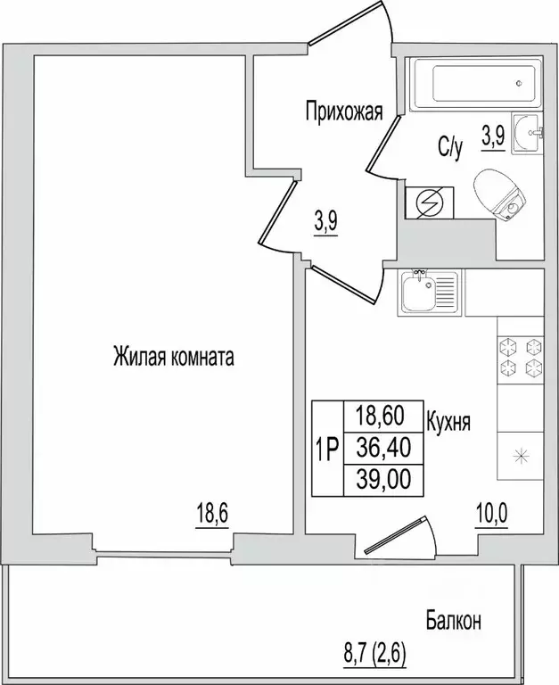 1-к кв. Псковская область, Псковский район, Завеличенская волость, д. ... - Фото 1