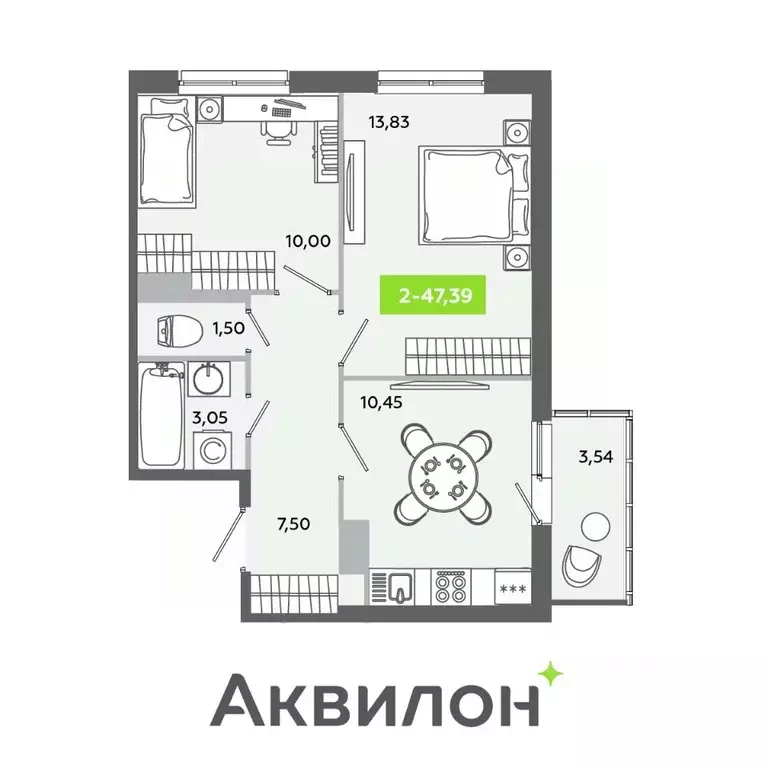 2-к кв. Ленинградская область, Всеволожский район, Заневское городское ... - Фото 0