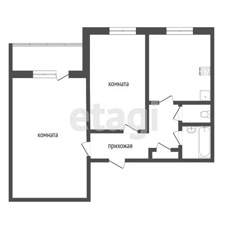 2-комнатная квартира: Тобольск, 7-й микрорайон, 19 (44.9 м) - Фото 0