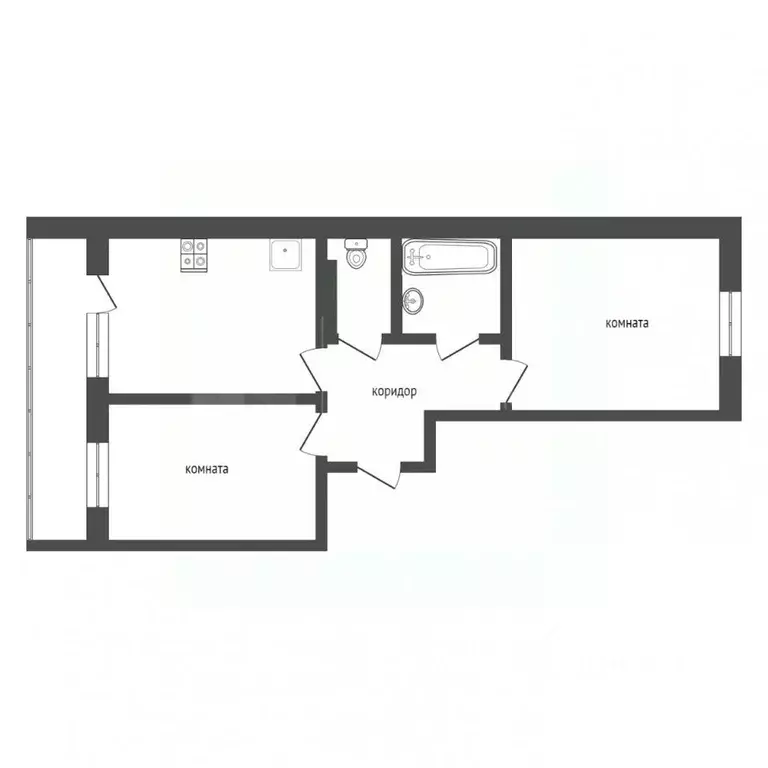 2-к кв. Тюменская область, Тюмень ул. Верхнетарманская, 1 (54.9 м) - Фото 2