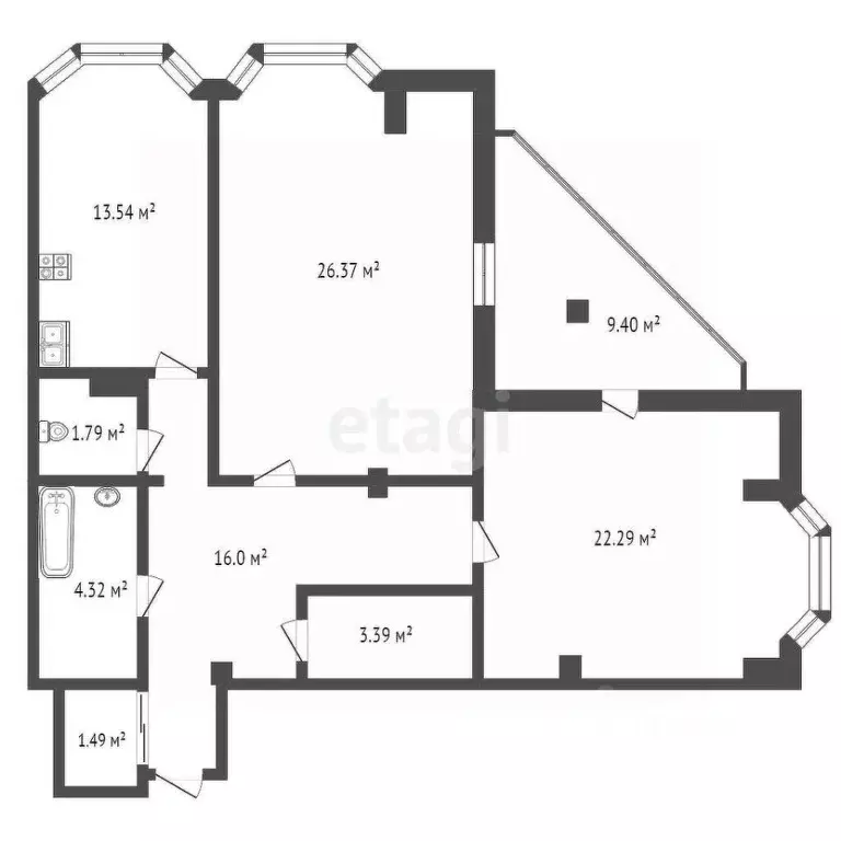 2-к кв. Тюменская область, Тюмень ул. Самарцева, 8 (90.4 м) - Фото 2