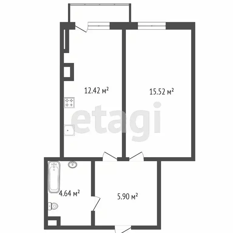 1-комнатная квартира: Ростов-на-Дону, ул. Ларина (39.2 м) - Фото 0