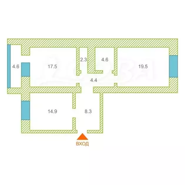 2-комнатная квартира: Тюмень, Широтная улица, 187 (71.4 м) - Фото 2