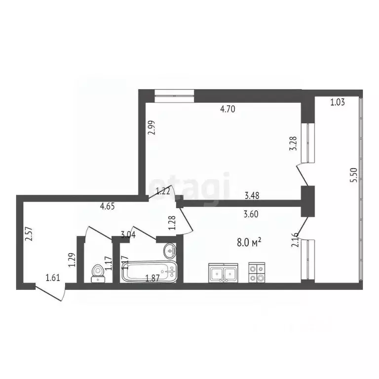 1-к кв. Тамбовская область, Тамбов ул. Станция Цна, 7 (34.1 м) - Фото 2
