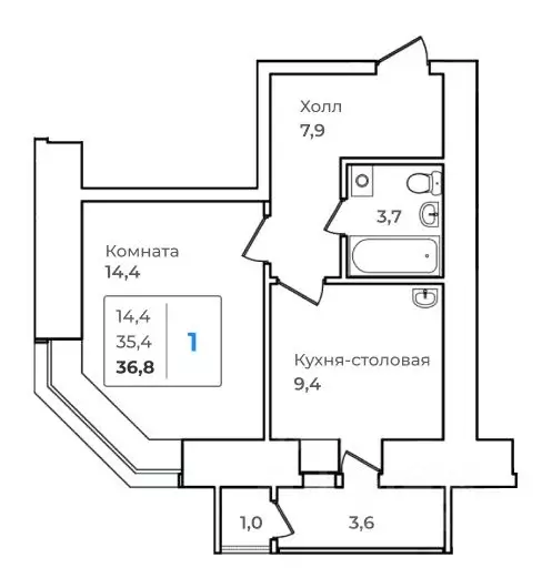 1-к кв. Амурская область, Благовещенск Зейский Бульвар жилой комплекс ... - Фото 0