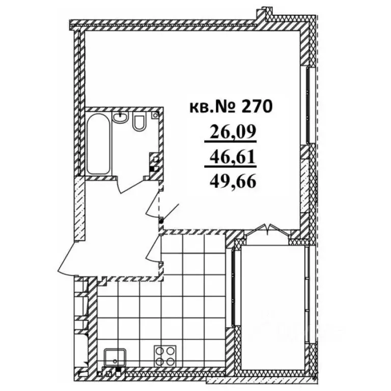 Студия Новосибирская область, Новосибирск Садовая ул., 17 (49.66 м) - Фото 0