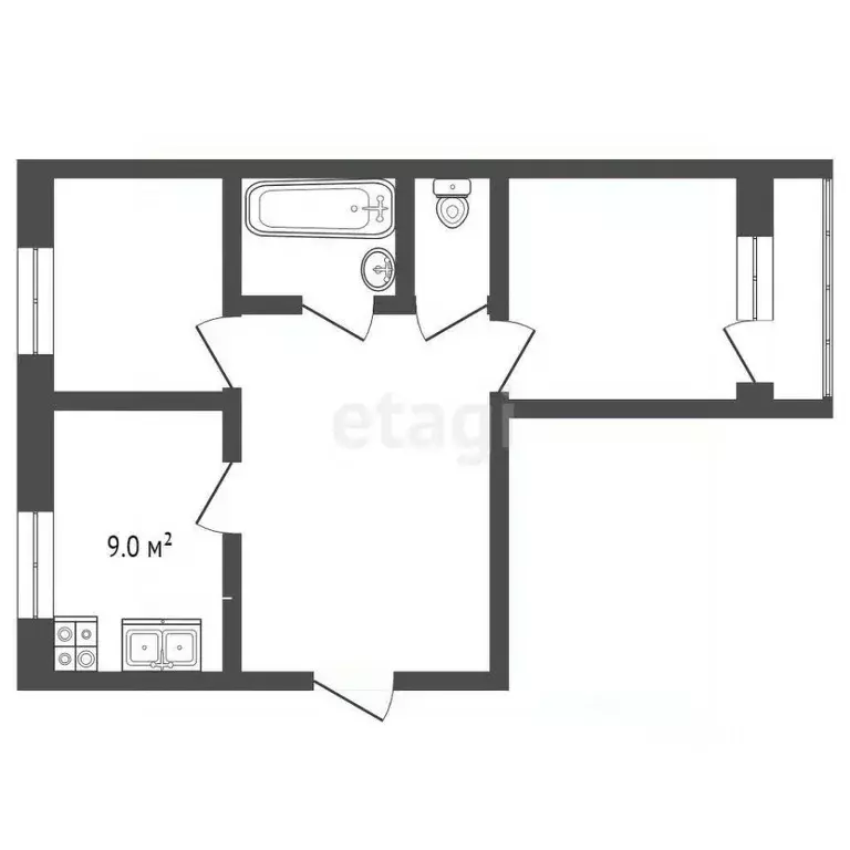2-к кв. Забайкальский край, Чита ул. Красных Коммунаров, 21 (51.4 м) - Фото 1
