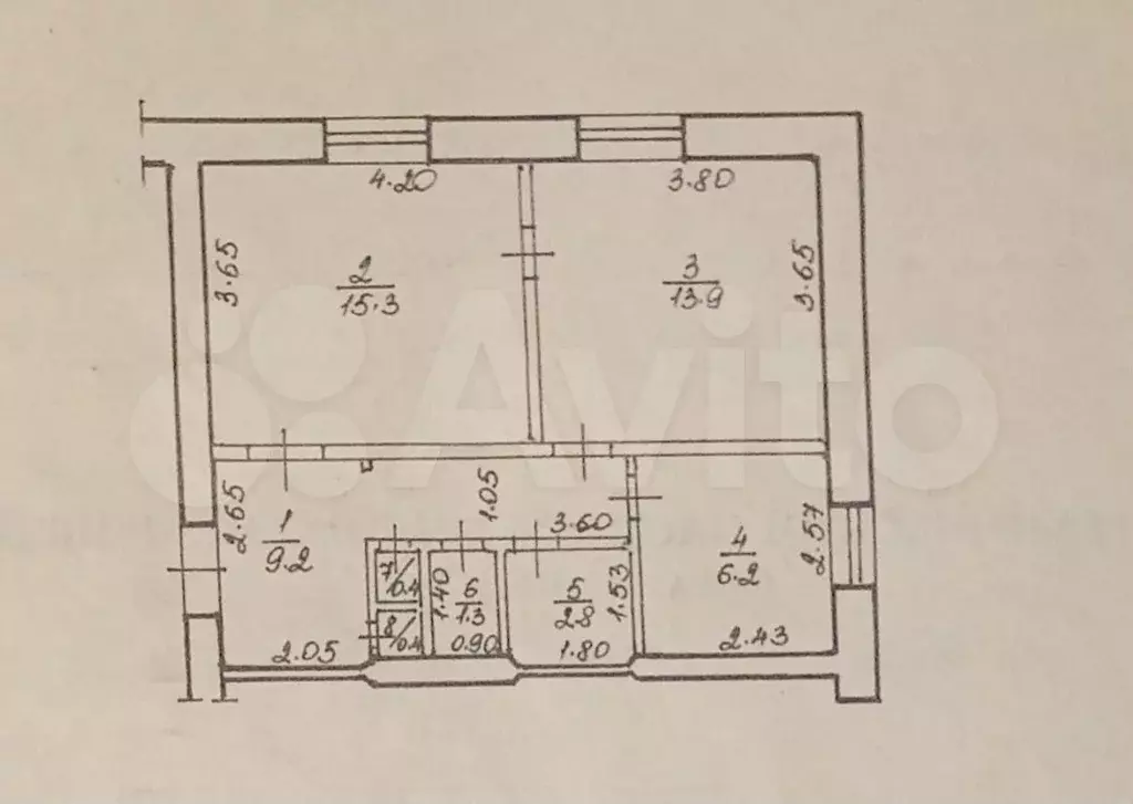 2-к. квартира, 49,5 м, 1/2 эт. - Фото 0