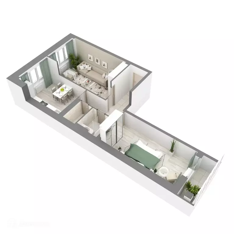 Продаётся 2-к квартира, 55.79 м - Фото 1