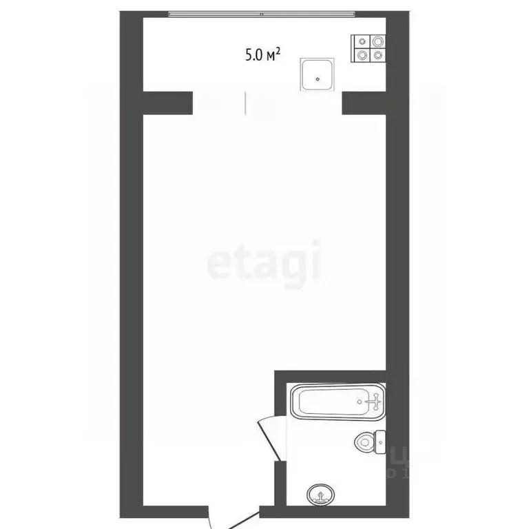 Студия Тюменская область, Тюмень Олимпийская ул., 24 (13.1 м) - Фото 1