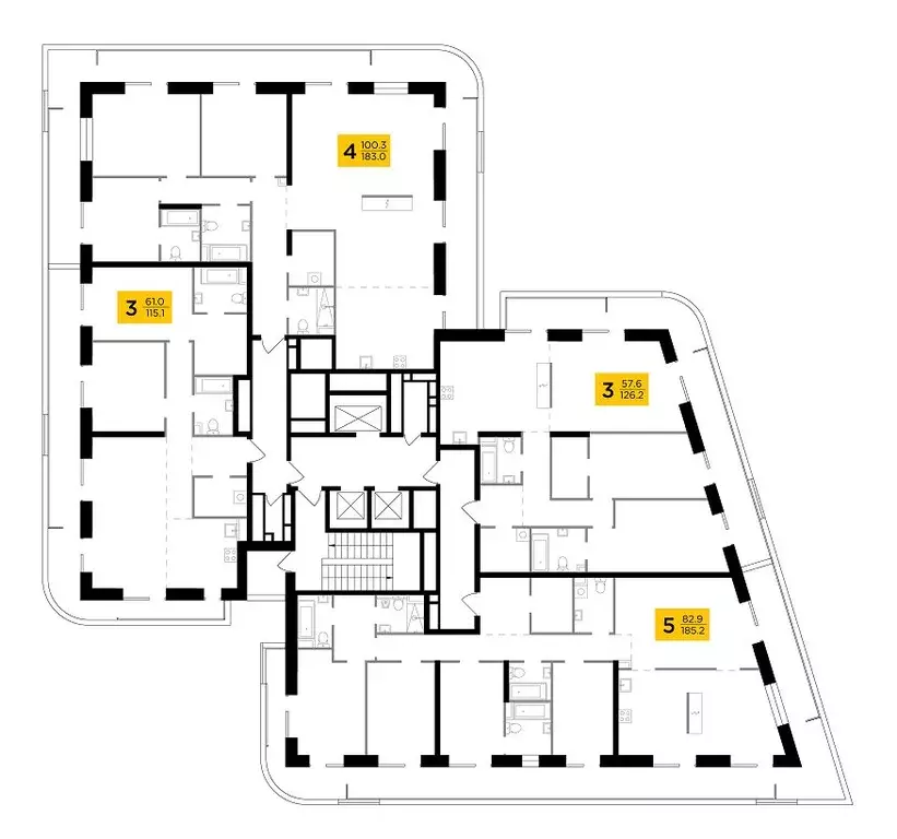 3-к кв. Москва ул. Эдуарда Стрельцова, 2к1 (116.0 м) - Фото 2