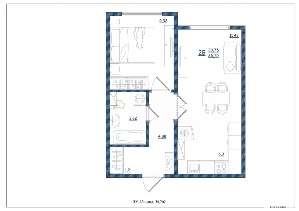 2-к кв. Ярославская область, Ярославль Шандорная ул., 14 (36.8 м) - Фото 2