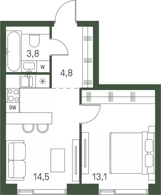 1-к кв. Москва Моментс жилой комплекс, к2.1 (36.2 м) - Фото 0