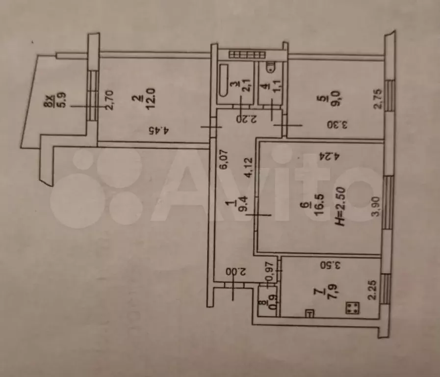 3-к. квартира, 64 м, 3/9 эт. - Фото 0